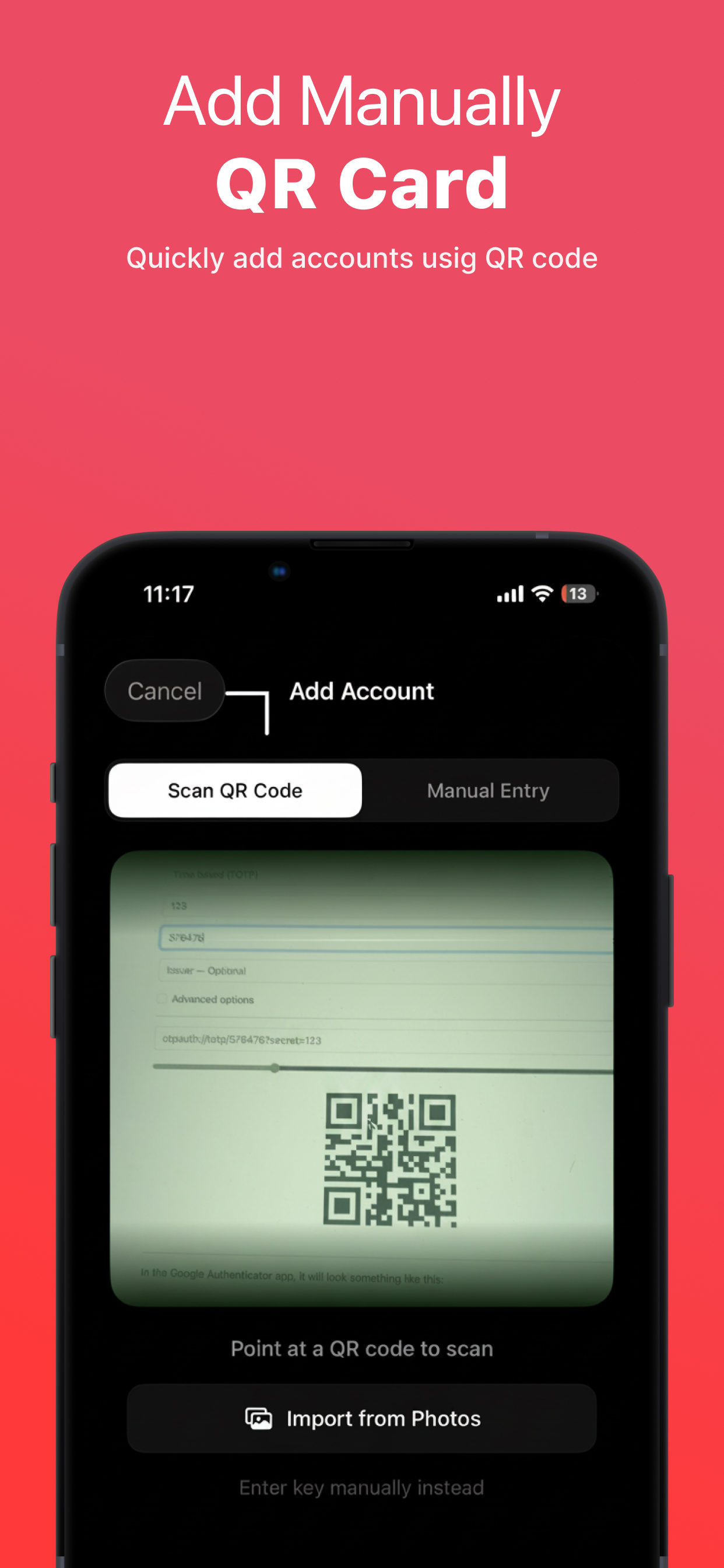 2FA AuthVault screen