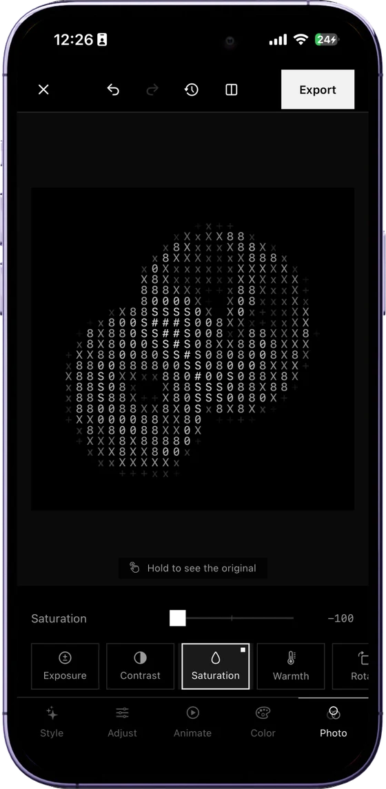 ASCII Studio screen