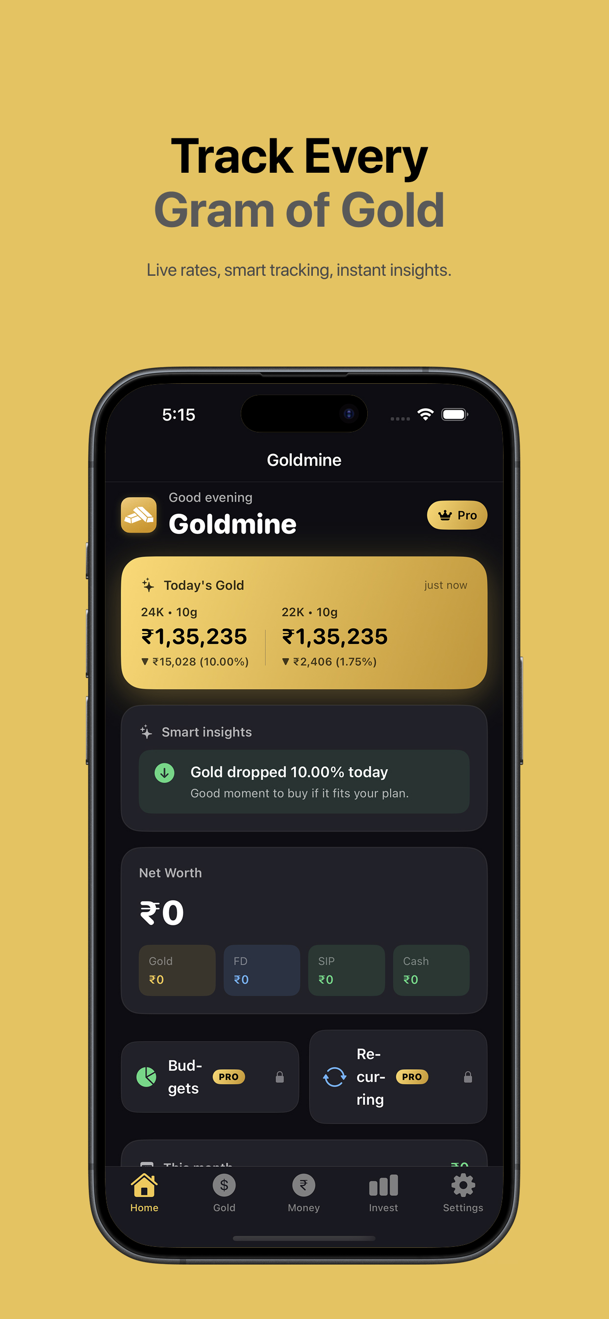 Goldmine screen