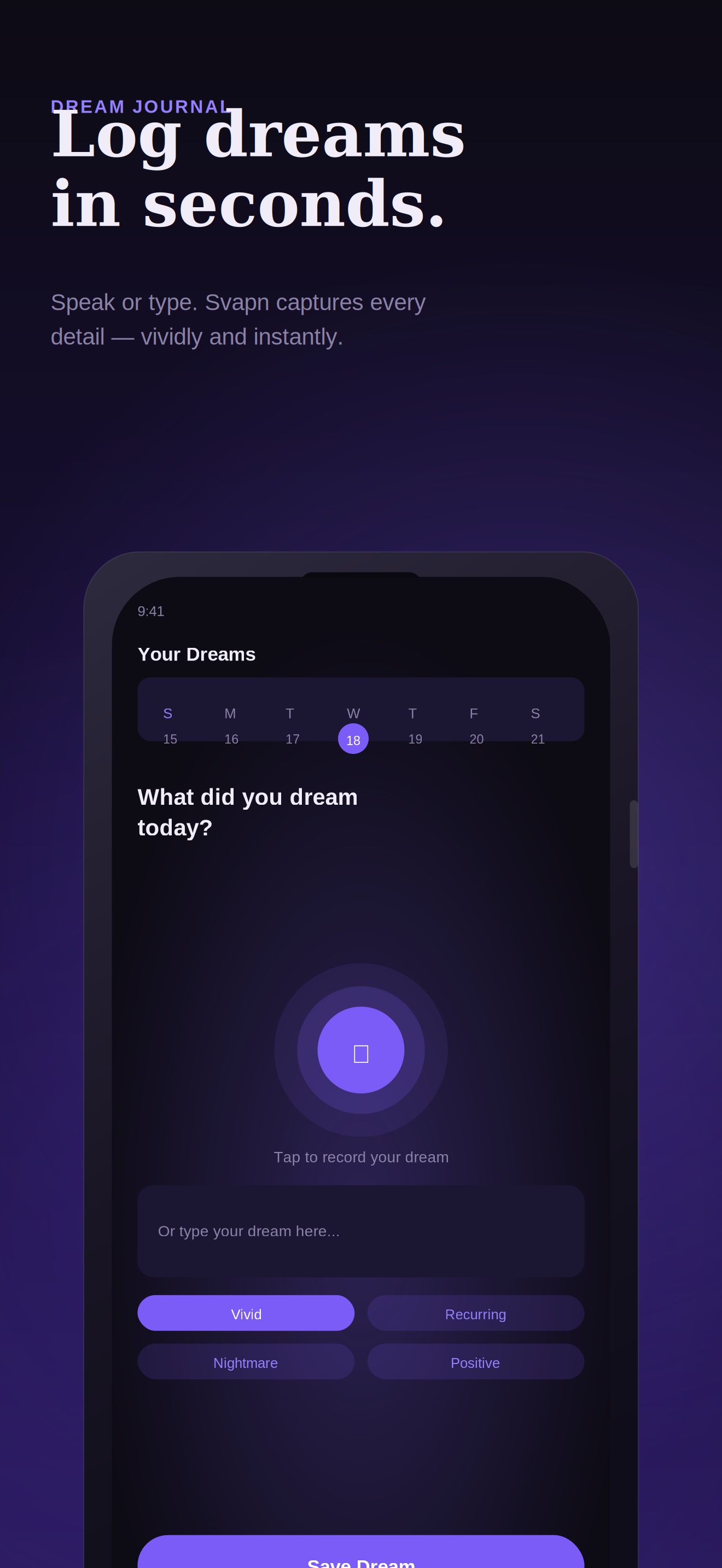Svapn screen